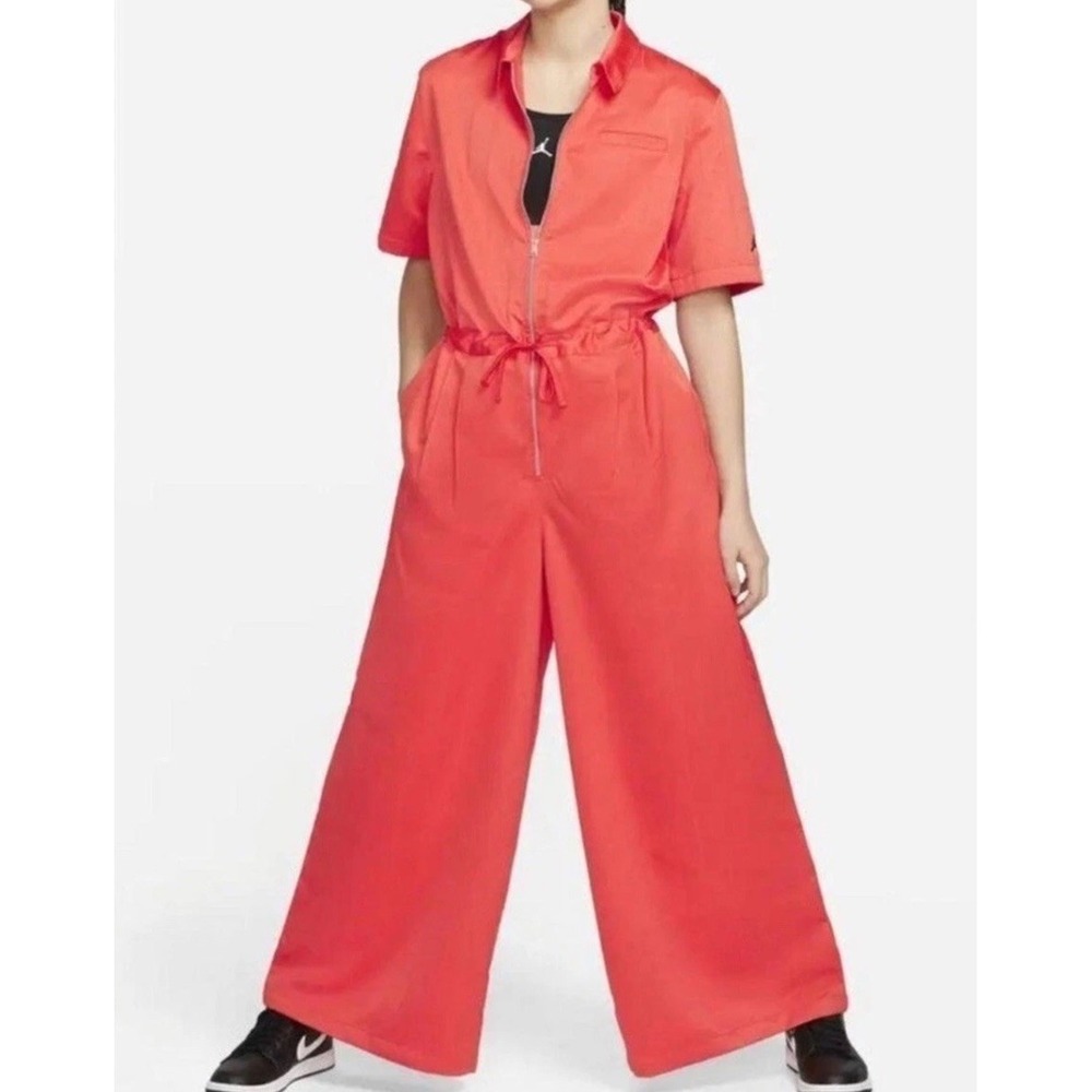 Nike Air Jordan Heritage Crimson Vibrant Red Womens Flight Suit Jumpsuit Sz‎ XS